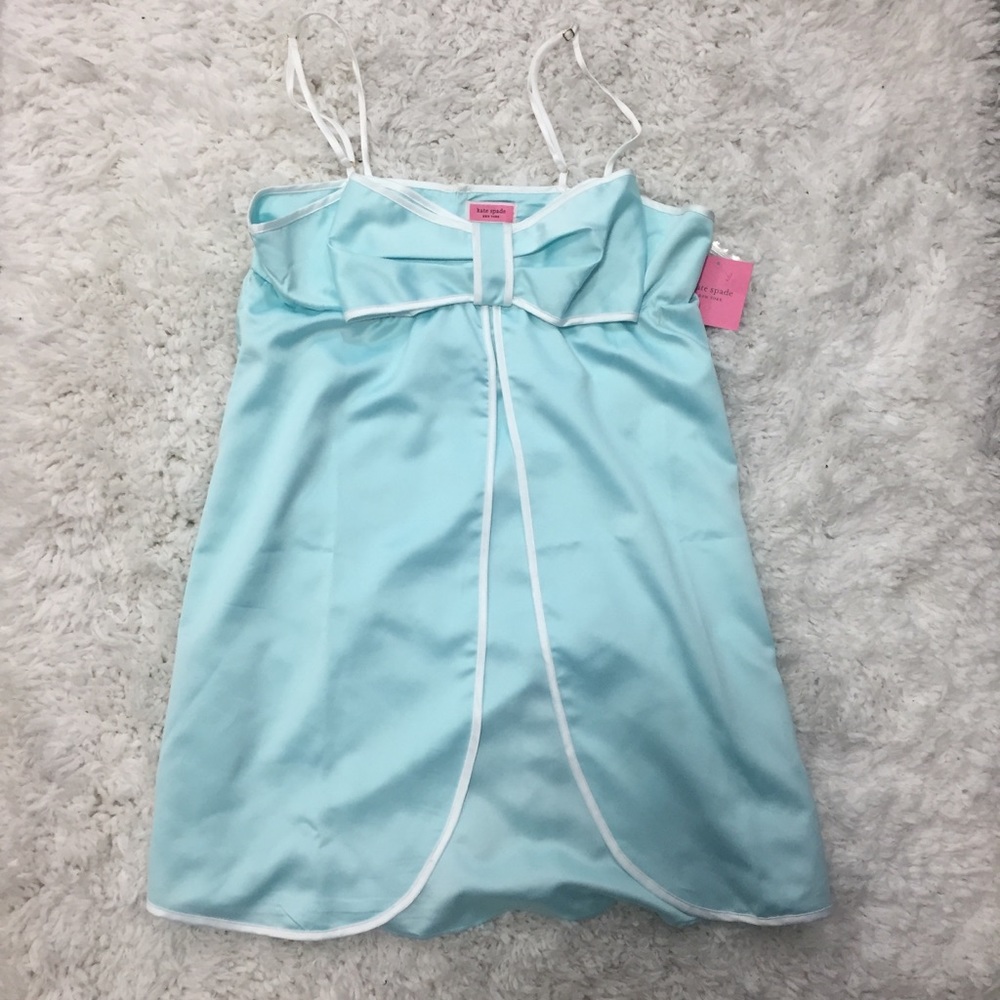 NWT Kate Spade bridal blue satin bow chemise - Picture 3 of 8